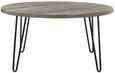 Obion Retro Round Coffee Table in Grey Oak - 3615307COMUK