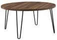 Obion Retro Round Coffee Table in Walnut - 3615222COMUK