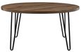 Obion Retro Round Coffee Table in Walnut - 3615222COMUK