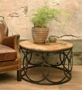 Old Empire Mango Wood Round Lattice Frame Coffee Table