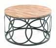 Old Empire Mango Wood Round Lattice Frame Coffee Table
