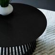Ollie Coffee Table - Round - Slatted Base - Black