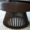 Ollie Coffee Table - Round - Slatted Base - Dark Oak