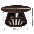Ollie Coffee Table - Round - Slatted Base - Dark Oak