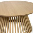 Ollie Coffee Table - Round - Slatted Base - Natural Oak