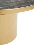 Oria Coffee Table - Black Marble Effect Round with Gold Base