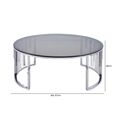 Owen Coffee Table - Round - Smoke Glass and Chrome