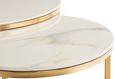 Portafino Kass Gold Marble Effect and Gold Round Coffee Table - Set of 2