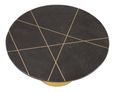 Rabia Coffee Table - Black Marble Round with Gold Base