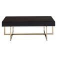 Ragusa Coffee Table - Black Glass with Gold Legs