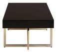 Ragusa Coffee Table - Black Glass with Gold Legs