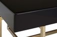 Ragusa Coffee Table - Black Glass with Gold Legs