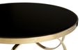 Ragusa Coffee Table - Black Glass Large Round with Ring Gold Base