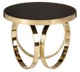Ragusa Coffee Table - Black Glass Round with Ring Gold Base