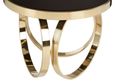 Ragusa Coffee Table - Black Glass Round with Ring Gold Base