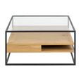Randolf Coffee Table - Clear Glass and Black