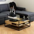 Randolf Coffee Table - Clear Glass and Black