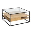 Randolf Coffee Table - Clear Glass and Black