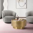 Rhayader Coffee Table - Gold Metal - Round
