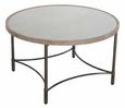 Round Mango Wood Coffee Table with Metal Base