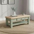 Salcombe Coffee Table - 1 Drawer - Sage Oak