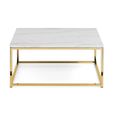 Scala Coffee Table - 90cm - Square - White Marble Effect and Gold