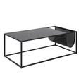 Seaford Coffee Table - Square - Black Melamine and Metal