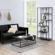 Seaford Coffee Table - Square - Black Melamine and Metal