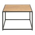 Seaford Coffee Table - Square - Oak and Black Metal