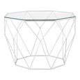 Shalimar Coffee Table - Glass Octagonal with Chrome Base