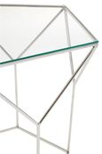 Shalimar Coffee Table - Glass Pentagonal with Chrome Base
