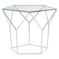Shalimar Coffee Table - Glass Pentagonal with Chrome Base