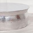 Silver Aluminium Hammered Coffee Table - Round