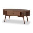 Soho Coffee Table - 1 Drawer - Slatted Oval - Dark Oak