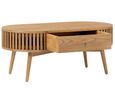 Soho Coffee Table - 1 Drawer - Slatted Oval - Oak
