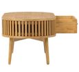 Soho Coffee Table - 1 Drawer - Slatted Oval - Oak