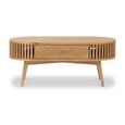 Soho Coffee Table - 1 Drawer - Slatted Oval - Oak