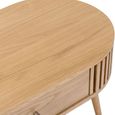 Soho Coffee Table - 1 Drawer - Slatted Oval - Oak