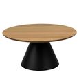 Soli Coffee Table - Round - Oak and Black Metal - Large
