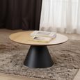 Soli Coffee Table - Round - Oak and Black Metal - Large