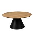 Soli Coffee Table - Round - Oak and Black Metal - Large