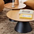Soli Coffee Table - Round - Oak and Black Metal - Large