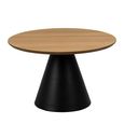 Soli Coffee Table - Round - Oak and Black Metal - Small