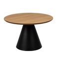 Soli Coffee Table - Round - Oak and Black Metal - Small