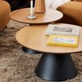 Soli Coffee Table - Round - Oak and Black Metal - Small