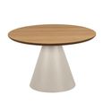 Soli Coffee Table - Round - Oak and Grey Metal - Small