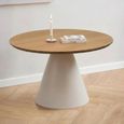 Soli Coffee Table - Round - Oak and Grey Metal - Small