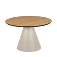 Soli Coffee Table - Round - Oak and Grey Metal - Small
