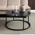 Spiro Coffee Table - Round - Black Marble Effect