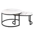 Spiro Coffee Table - White Marble Effect - Set of 2
